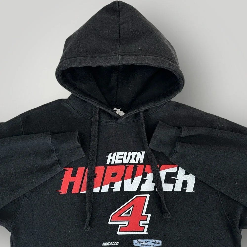 Kevin Harvick Hoodie - Mens L Black NASCAR Racing Racer‎ #4 Pullover Sweatshirt